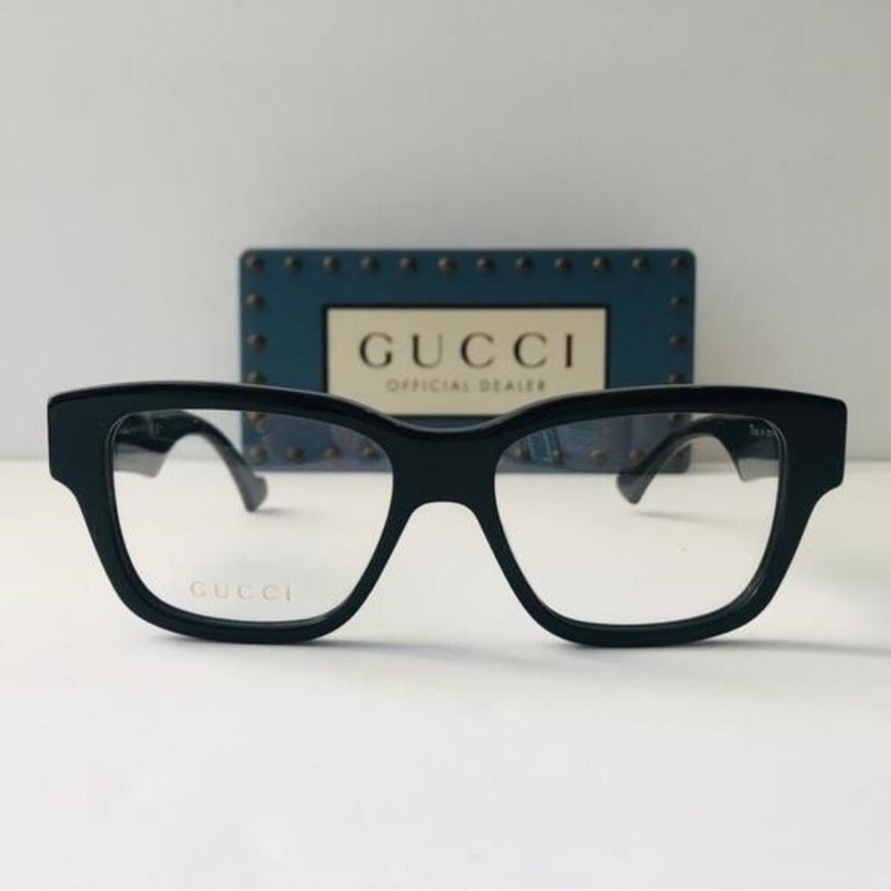 GUCCI GG1428O 001 square Gucci optical comes in a shiny black frame - Picture 12 of 15